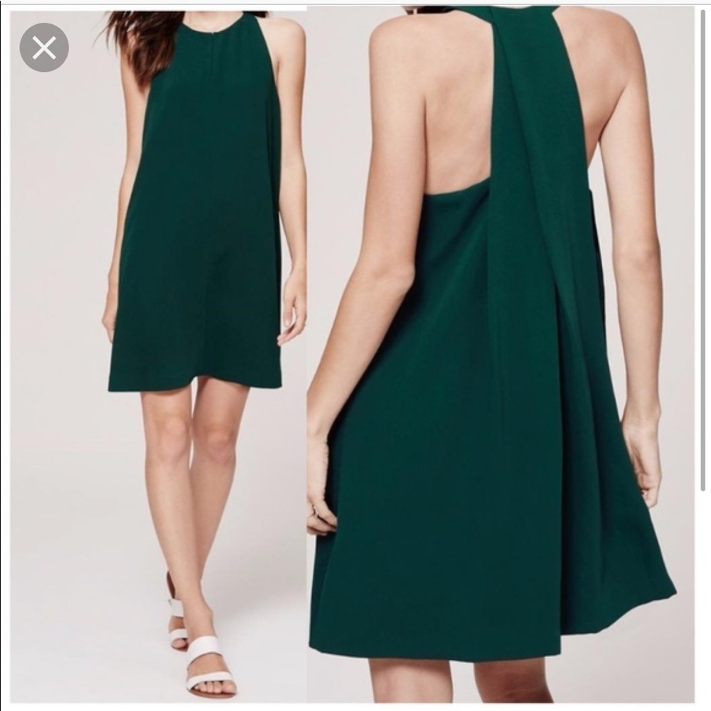 LOFT T-Back Trapeze Dress - Green